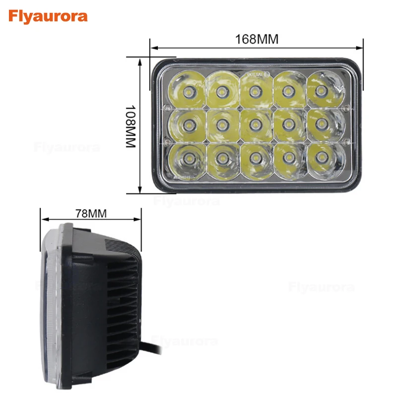 4x6 дюймов квадратная светодиодная фара высокая производительность защита от