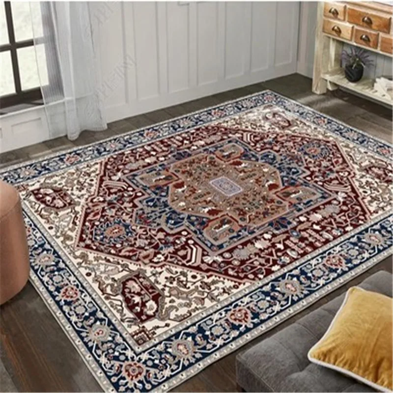 

Turkish Style Retro Big Antique Red Persian Carpet For Living Room Old European Floor Rug Coffee Table Mats Bedroom Bedside Rugs