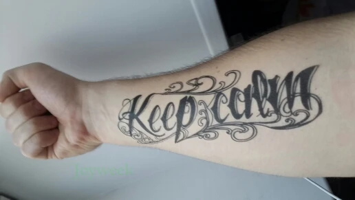 Водонепроницаемая Временная тату наклейка &quotkeep calm&quot &quotthink less feel more&quot