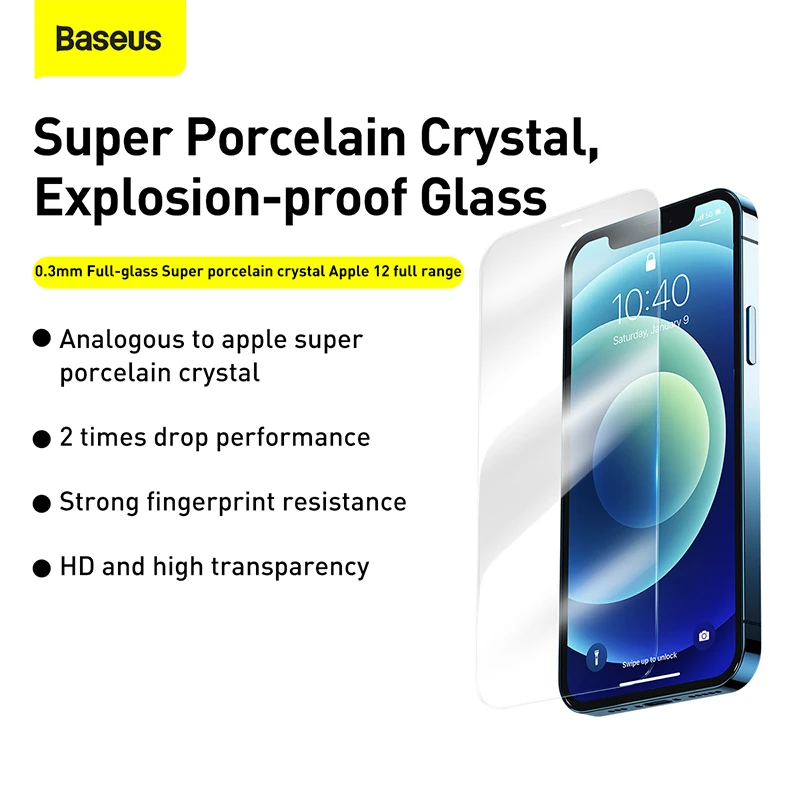 Baseus 2 шт. 0 3 мм экран стекло для iPhone 12 Pro 12Pro Max Mini полное покрытие HD защитная пленка