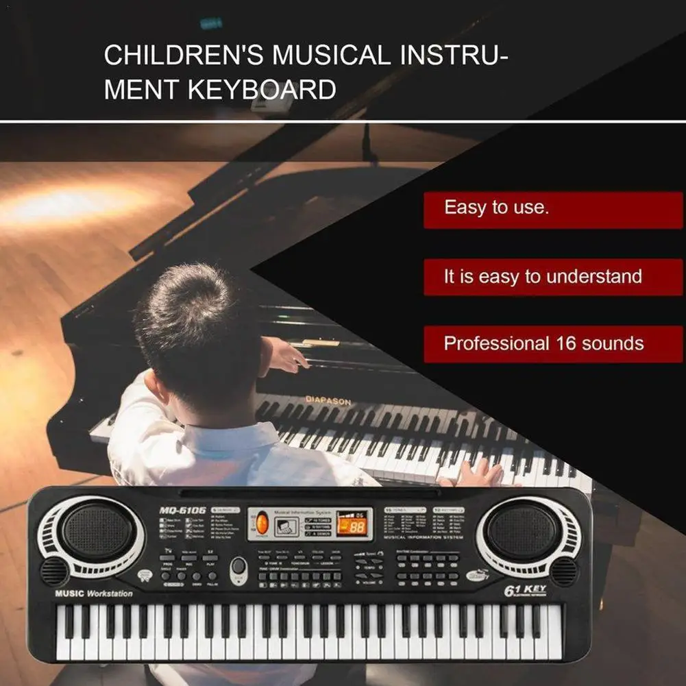 

Children Electric Piano 61 Keys Music Electronic Keyboard Piano Toys For Kids With Microphone Children Christmas Birthday Gift