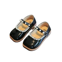 spring autumn girls leather shoes fashion pearl kids princess shoes flat heels kids dress shoes size 21 30 smg244