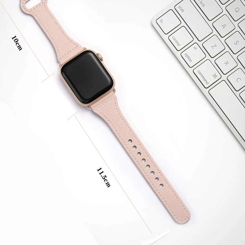 

Genuine Leather loop strap For Apple watch band 38mm 40mm 44mm 42mm iWatch 6/SE/5/4/3/2/1 Slim bracelet wristbelt Accessories