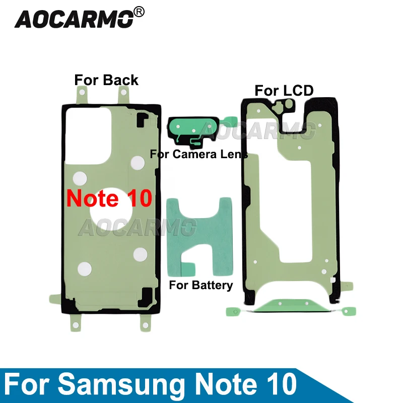 Aocarmo для Samsung Galaxy Note 10 Полный комплект клейкая лента ЖК-экрана задняя крышка