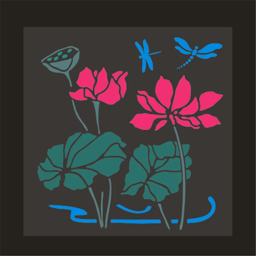 13*14 крышка с листьями лотоса трафареты для скрапбукинга Пластиковая форма щит