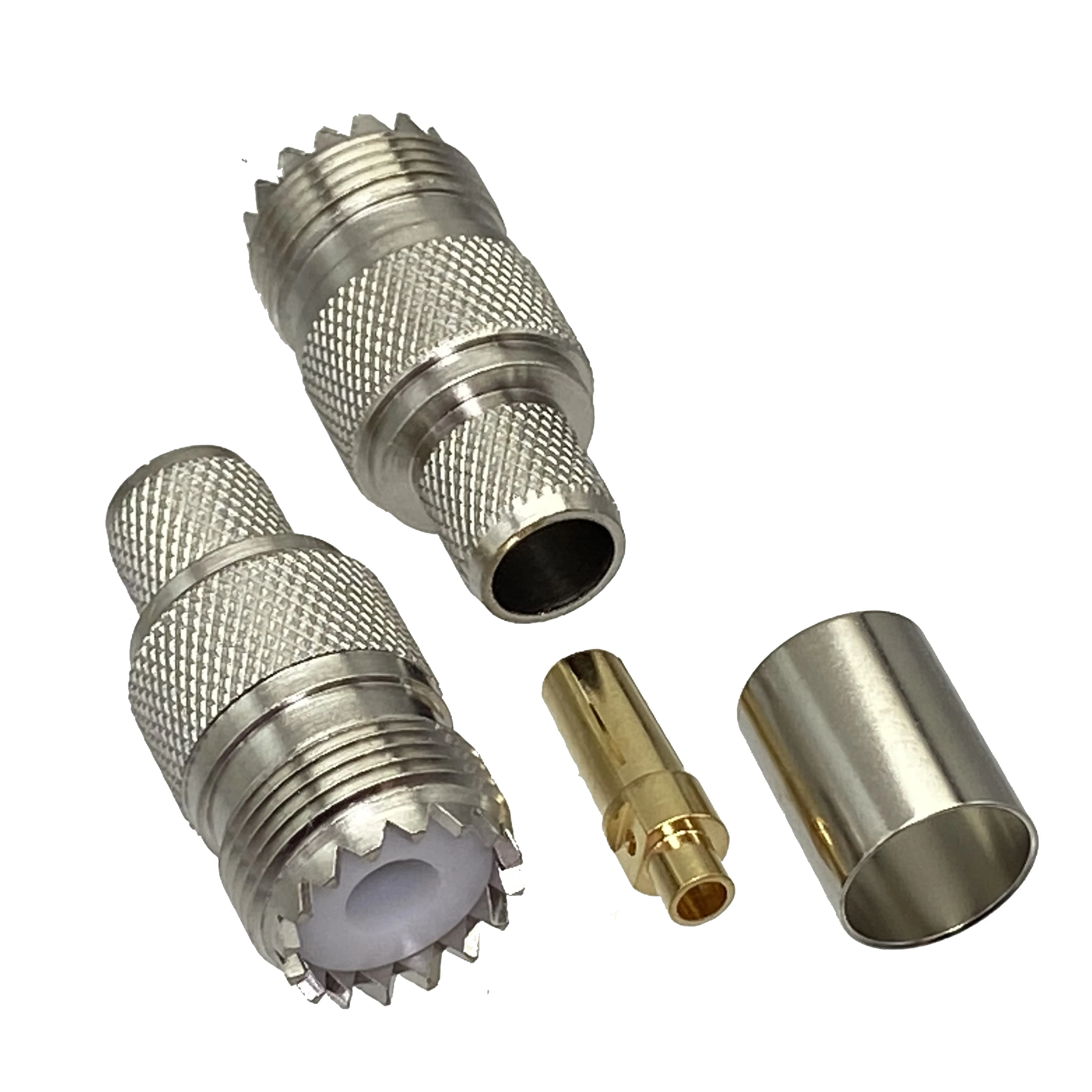 1Pcs Connector UHF female SO239 jack crimp RG8 LMR400 RG213 RG165 cable RF Coaxial Wire Terminals