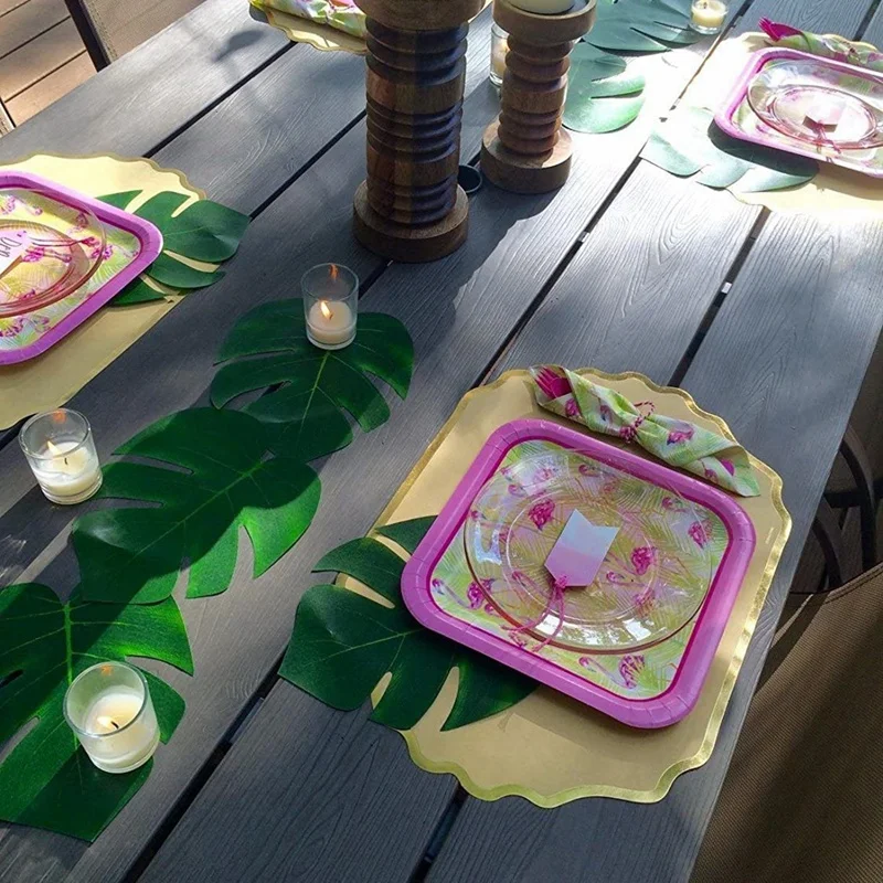 36 Pcs тропические искусственное растение пальмы листья монстеры украшения Лист