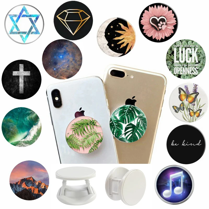 

попсокет For Mobile Phones Round Color Drawing Donut Phone Holder Expanding Stand and Grip Mount Pocket Socket for xiaomi
