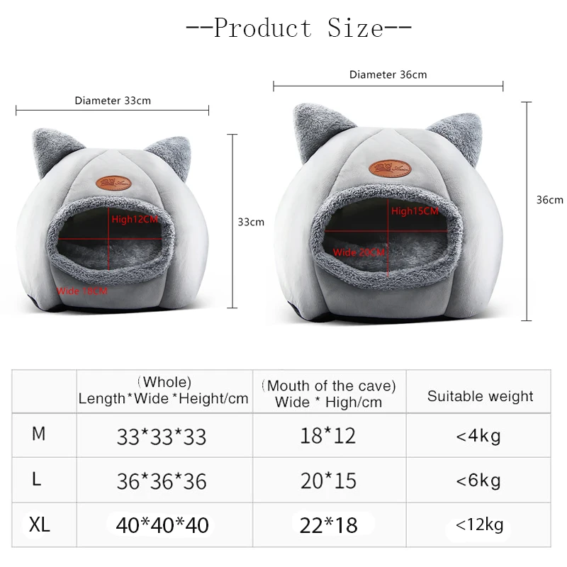 

2021 Deep Sleep Comfort In Winter Cat Bed Little Mat Basket For Cat's House Products Pets Tent Cozy Cave Cat Beds Indoor