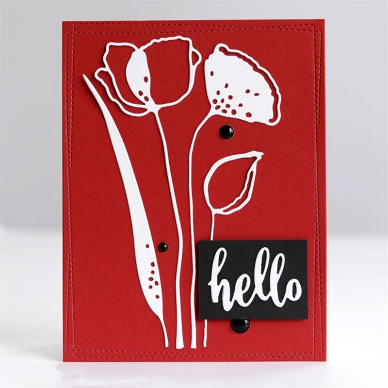 Маковый цветок высечки для изготовления карточек Флорид Мак металлические