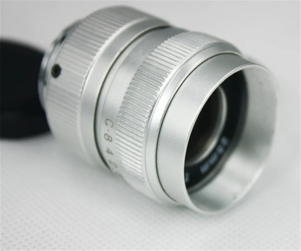 Совершенно новый COMLYO 25 мм F1.4 C Mount CCTV Camera Lens Adapter - to Micro 4/3 adapter (серебристый) + macro ring |