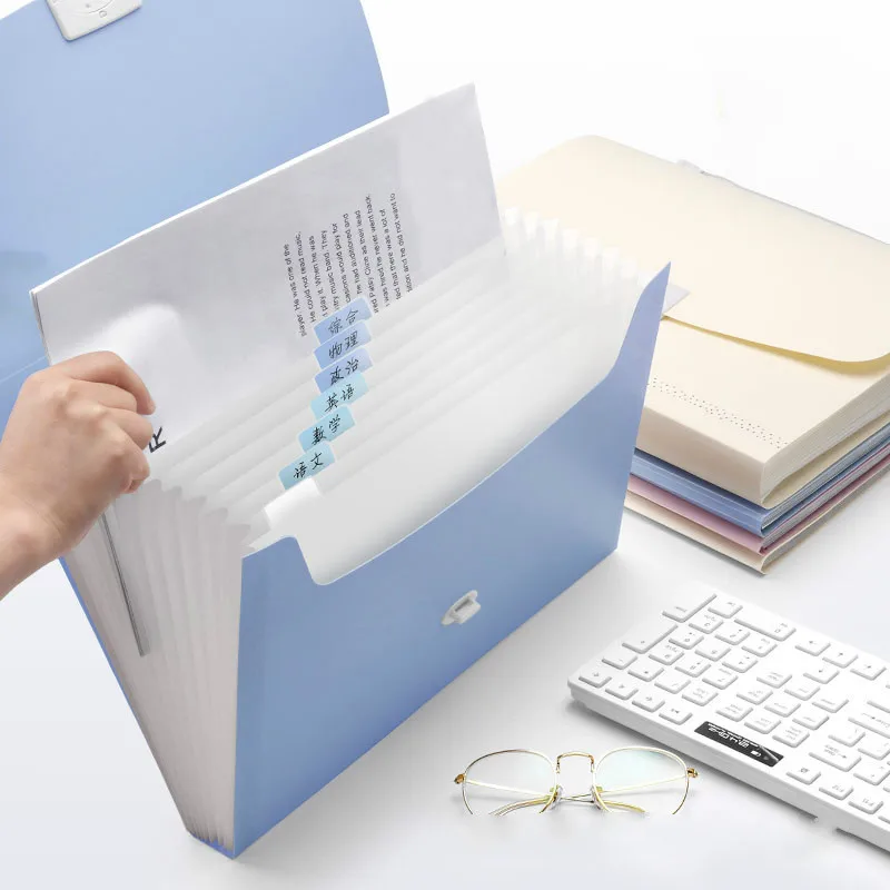 13 Grids Handheld File Folder Organ Box Bag Multi-function Organizer Storage Holder Office Document A4 Paper Folder