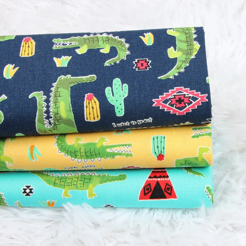 

110x45cm Thick Cotton Fabric By Yard crocodile Prints Fabrics tissus telas Tecido DIY Handmade Sewing Bag patchwork Accessories