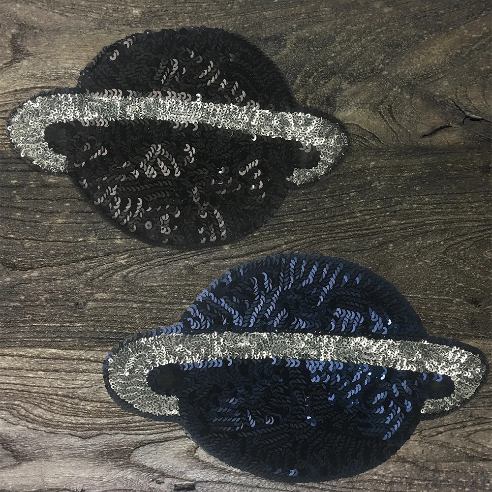 

1Piece Stylish Black and Blue Planet Sequin Patches Need to be Hand-Stitched, DIY Decorative Sewing Accessories