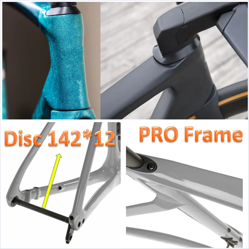 PRO Road-Bike-Рама из углеродного волокна T1000-Disc Di2 UD 2 года механической гоночной гарантии ось 142*12 мм вилка-Подседельный штырь диск V тормоз F
