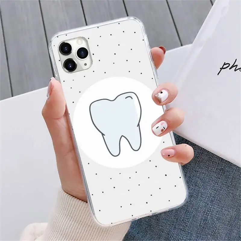 

Cute Wisdom Teeth Tooth Phone Case For iphone 12 5 5s 5c se 6 6s 7 8 plus x xs xr 11 pro max mini