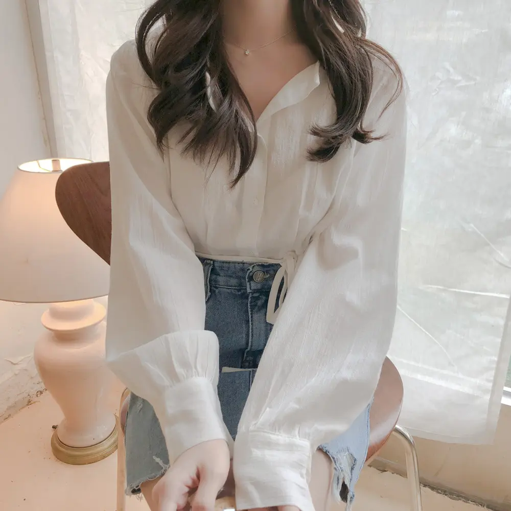 S-XL весенние женские повседневные рубашки из хлопка и льна свободные блузки с