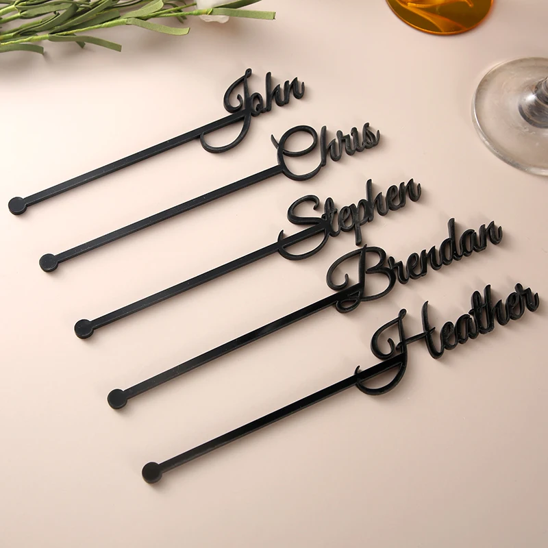 

Personalized Swizzle Sticks Table Centerpiece Party Picks Name Drink Stirrers Bridal Shower Custom Love Stir Stick Wedding Decor