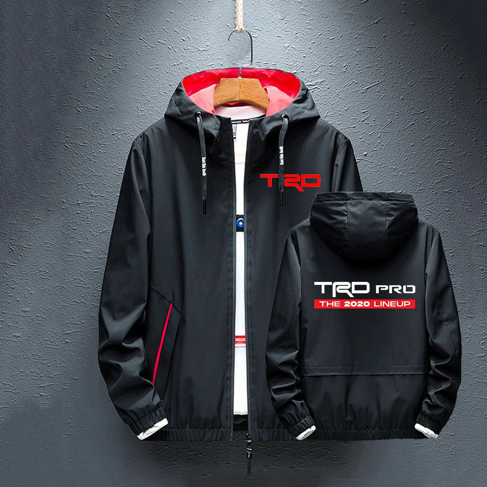 

TOYOTA TRD PRO New Classic Hoodies Splice Windbreaker rainproof Fashion Jacket Zipper Man Coats Autumn Tops