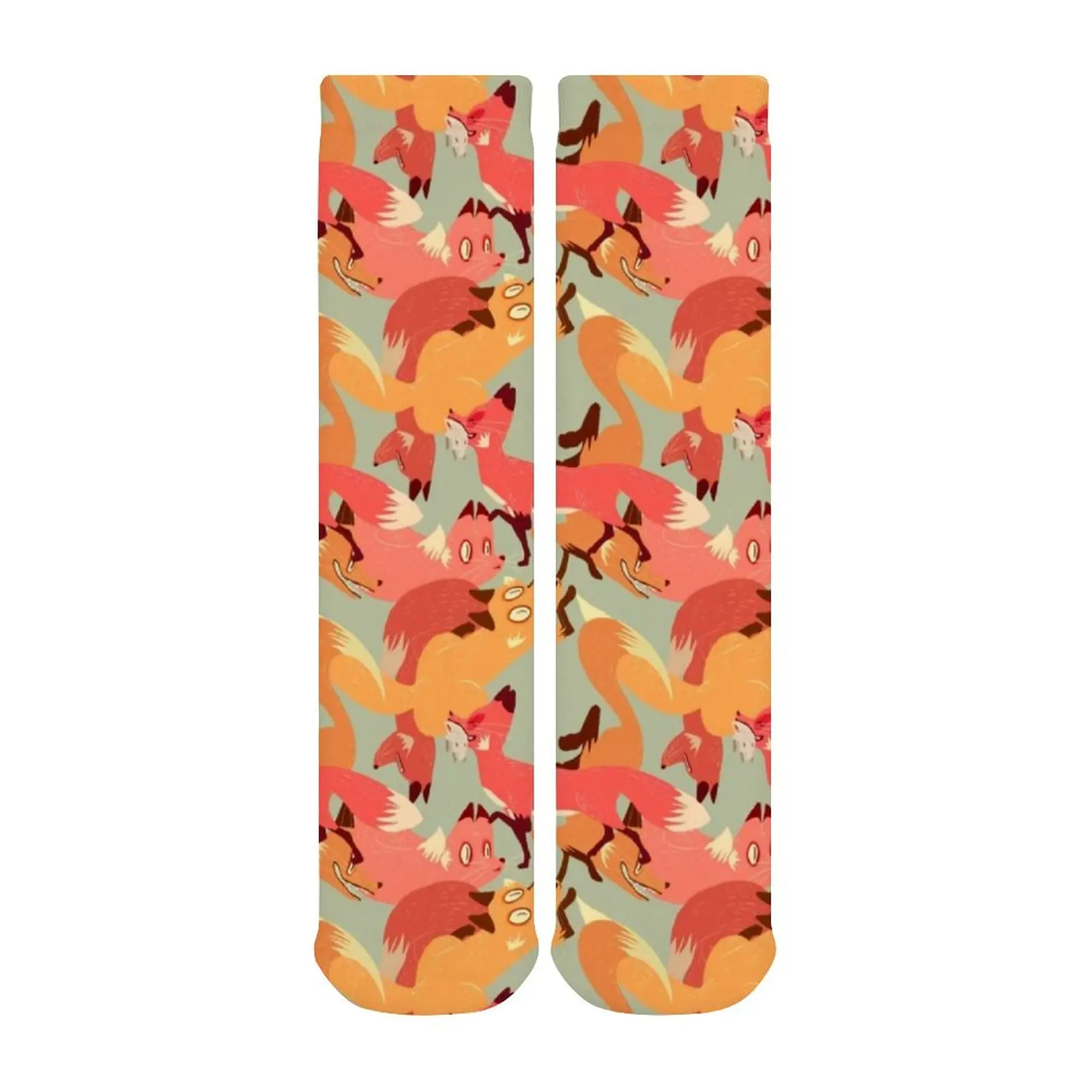 

Fox Socks Female Printed Stockings Large Chemical Fiber Anti Skid Retro Bycicle Socks