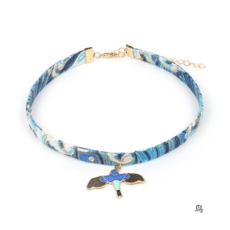 Женское Винтажное колье-чокер с подвеской в виде животного ожерелье японском