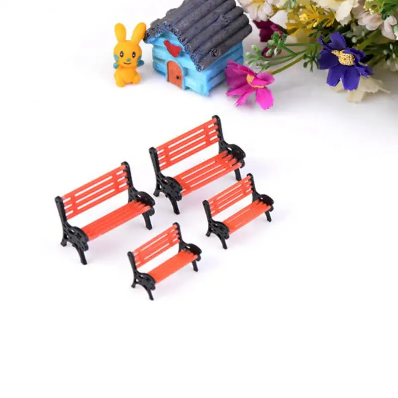 

1Pcs Model Park Bench Mini Garden Ornament Miniature Park Bench Craft DIY Resin Figurines Landscape Bench Model Garden Decor Toy