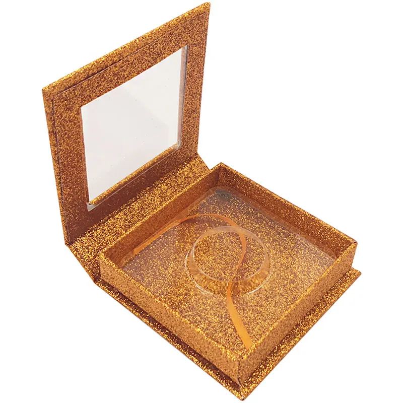 

wholesale false Eyelashes Packaging Box Lash Boxes Packaging Custom Logo Faux Mink Lashes Strip glitter shiny Empty Case Vendors
