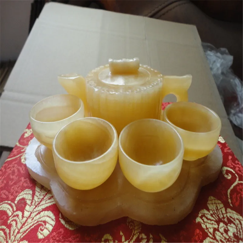 Натуральный топаз бамбуковый бокал для вина Нефритовый чайник чайная чашка