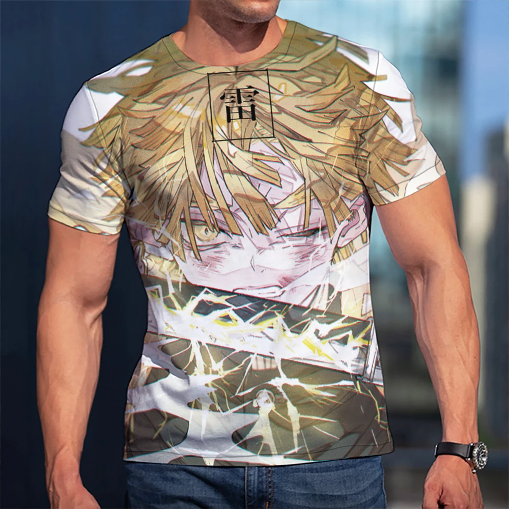 

3D T-Shirt Demon Slayer Thunder Tshirts Men Women Children Short Sleeve Cool Tees Fashion Casual Summer Boy Girl Kids Streetwear