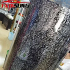 Новая глянцевая матовая черная Золотая Серебряная кованая углеродная виниловая пленка с пузырьками воздуха, клейкая наклейка для стайлинга автомобилей