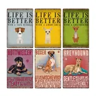 Металлический винтажный постер с изображением злого собаки, Питомники в стиле ретро, декоративные тарелки для бара, домашний декор 20x30 см