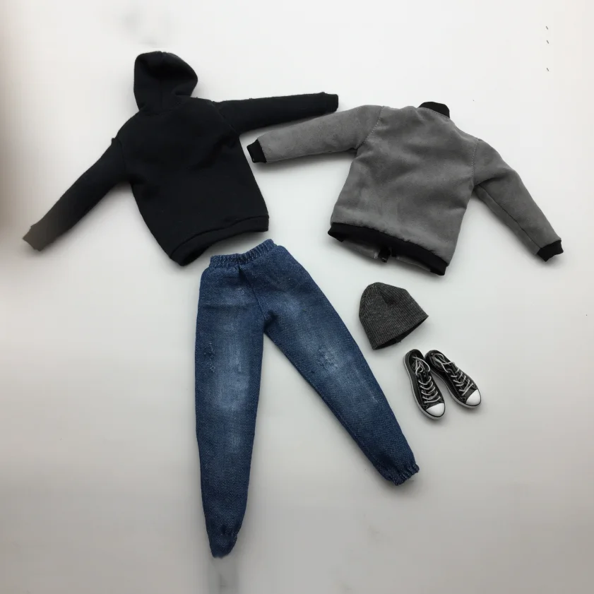 1/6 Scale Male Soldier Figure Clothes Accessory Gray Faux Leather Velvet Jacket Suit Three-piece Suit Clothing for 12'' Body