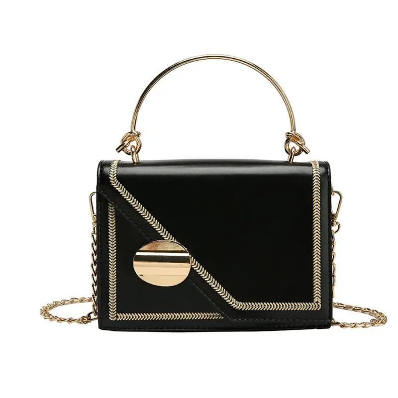 

50LD Women Shoulder Bag PU Leather Chain Crossbody Messenger Small Handbag Lady Travel Purse