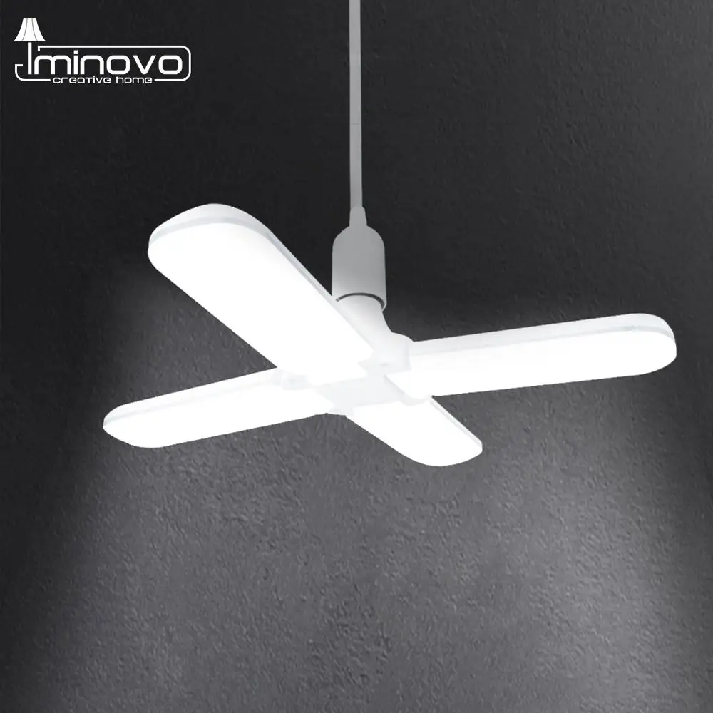 

Светодиодная лампа E27 220 В, Промышленный регулируемый складной светильник с лезвием вентилятора SMD2835, лампа для домашнего декора, освесветил...