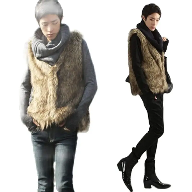 Новинка модное осенне-зимнее мужское меховое пальто модный мужской жилет из