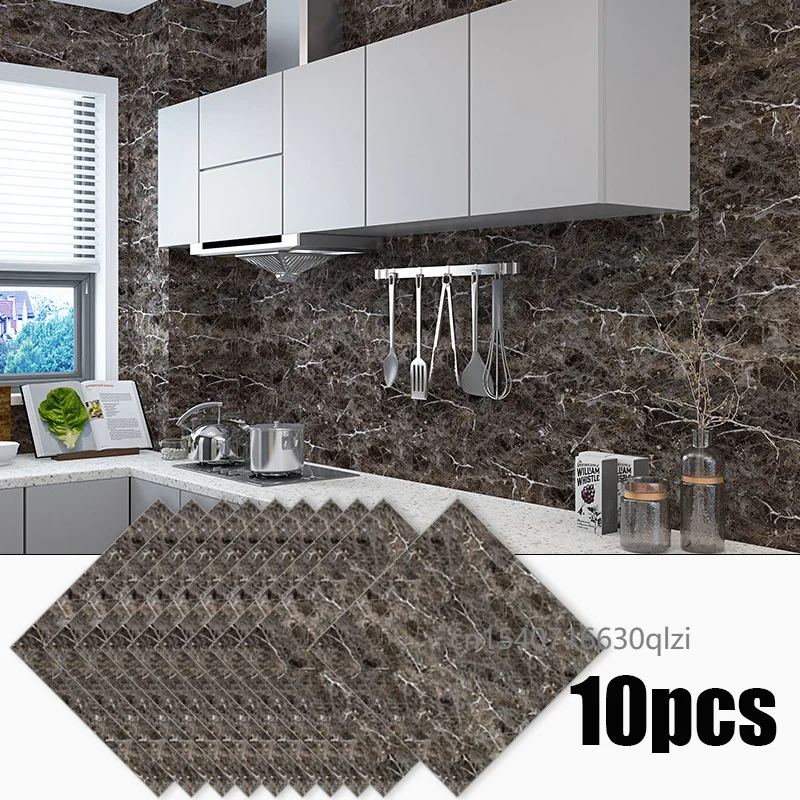 

Marble Pattern Self-Adhesive Floor & Wall Stickers Wallpaper Removable Bathroom Tile Decoration Decals Modern Home Decor 30x30CM