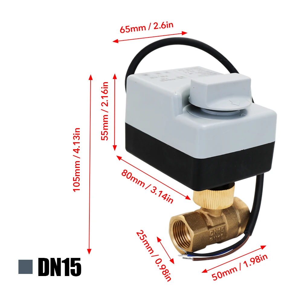 AC220V 2-полосным 3-провода латунный моторизованный шаровой клапан электрический