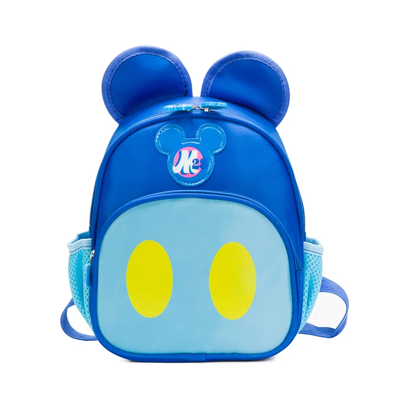 Genuine Disney Mickey Mouse School Bag for Girls Boys Cartoon Anime Minnie Bow Modeling Kindergarten Backpack Kids Cute Backpack