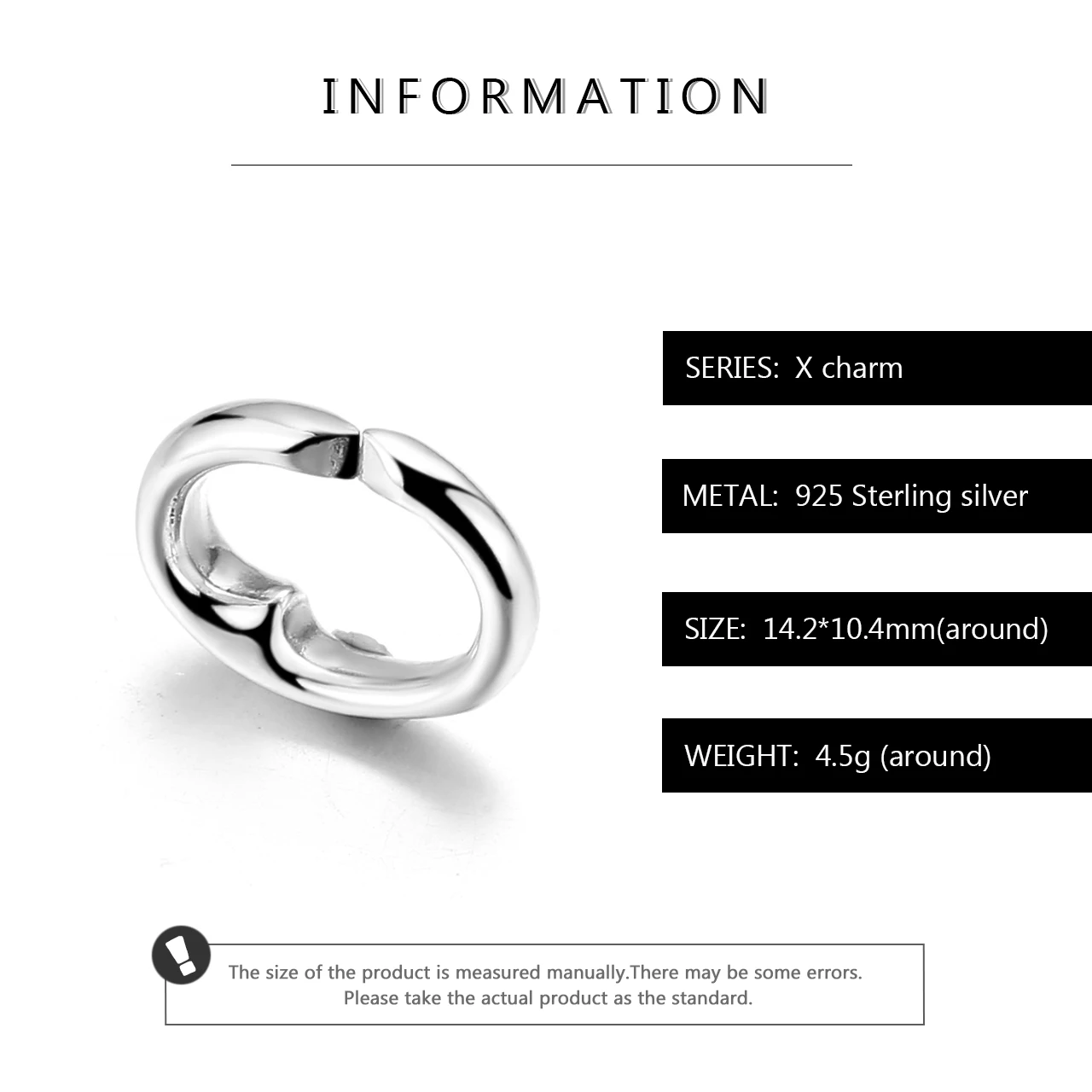 Браслет из стерлингового серебра 925 пробы с круглыми бусинами резиновый браслет