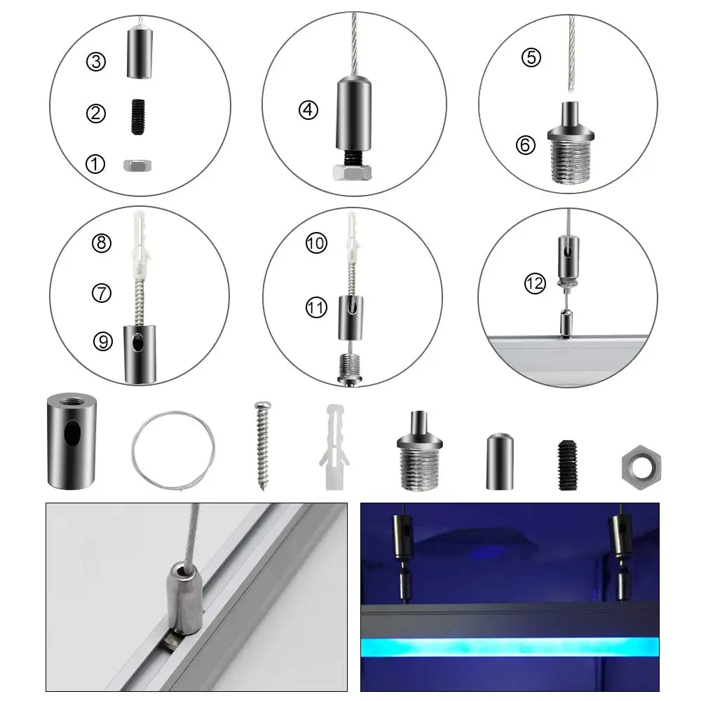 

5Pack 1M(3.3ft) H06 Aluminum RGB Color Changing LED Light Bar w/ Crystal Frosted Acrylic Diffuser Pendant or Surface Mounting