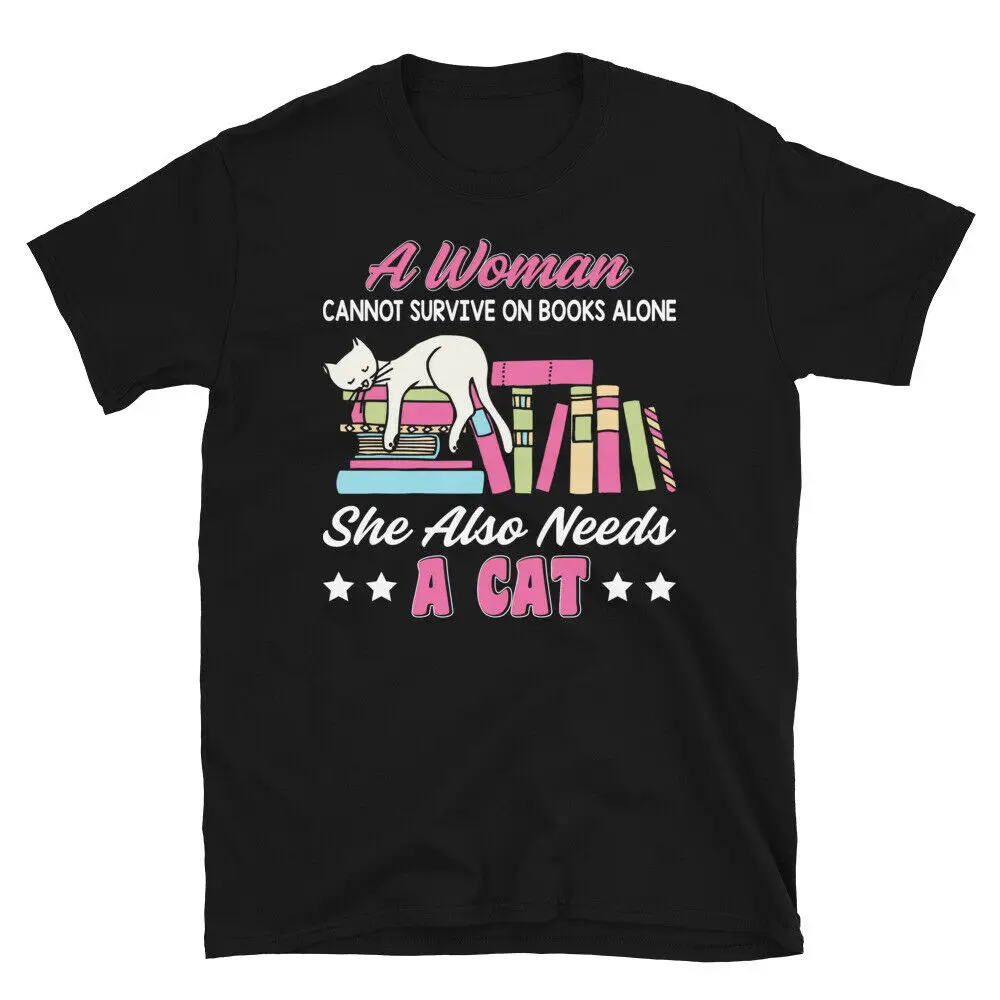 

Books & A Cat Cute Cat Funny Animal Kitty Cats T-Shirt