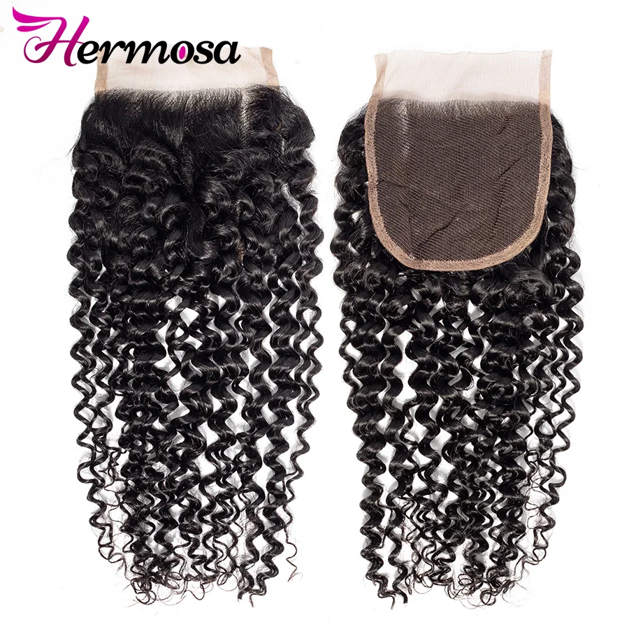 Бразильские кудрявые вьющиеся волосы Hermosa с застежкой 3 пряди человеческих волос на шнуровке Remy наращивание