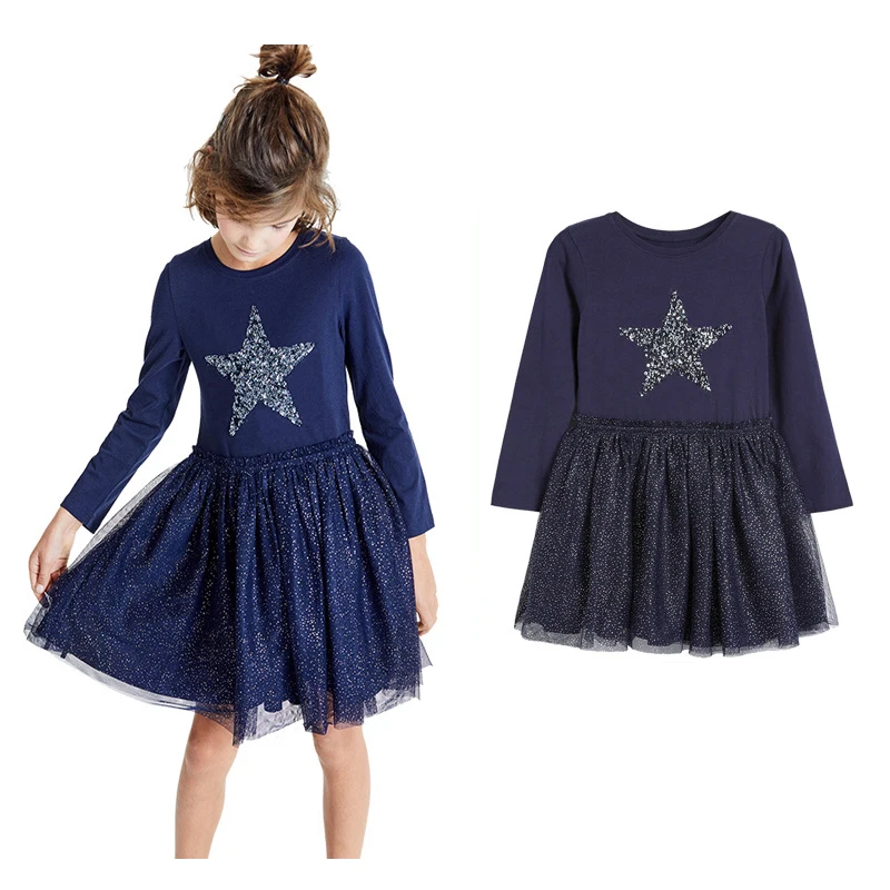 

Girls' Dresses 21 European and American Style Girls' Mesh Dresses Fall New Lace Children's Dresses Cute Princess DressPartydress