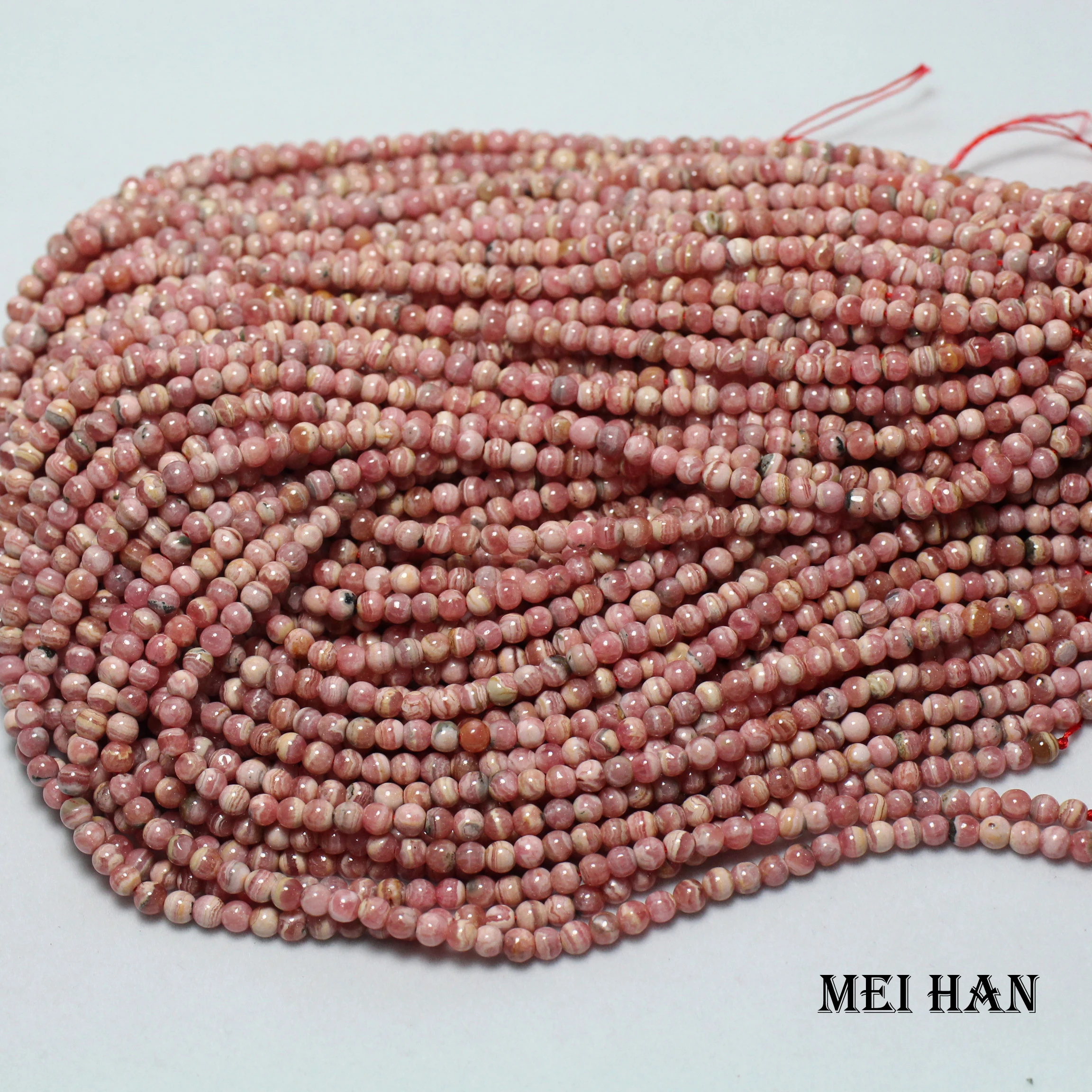 Meihan(2 волосы Virgin Hair(38 г/компл.) 5+-0,2 мм+ натуральный аргентинский Родохрозит Гладкие Круглые бусины для ювелирных украшений ожерелье "сделай сам"