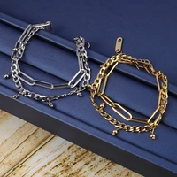 women stainless steel bracelet double bracelet female charm bracelets for women heart shaped bracelet for women stars bracelet