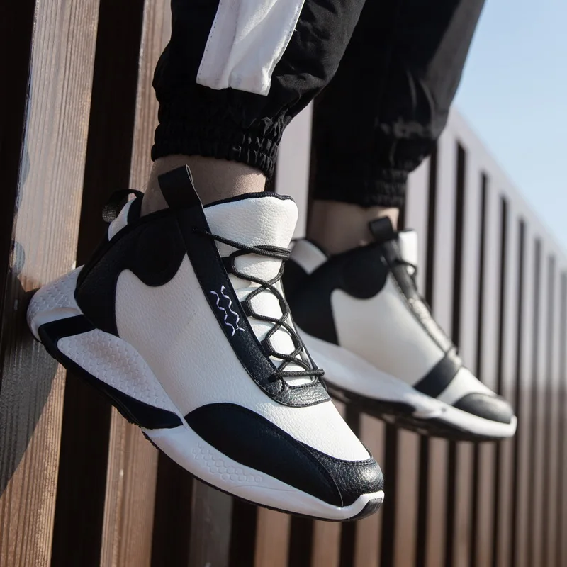 Мужская баскетбольная обувь большого размера противоударные высокие кроссовки