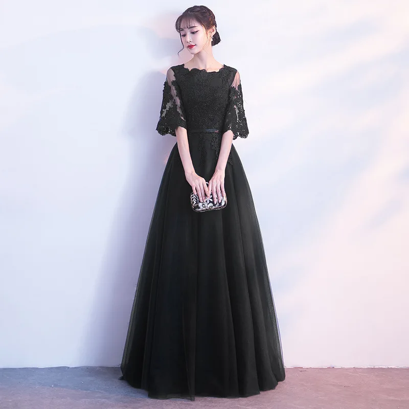 

New Embroidery Autumn Winter Lace Party Dress Bandage Short Sleeve Long Elegant Luxury Satin Robe De Soiree Gown Bodycon Dresses