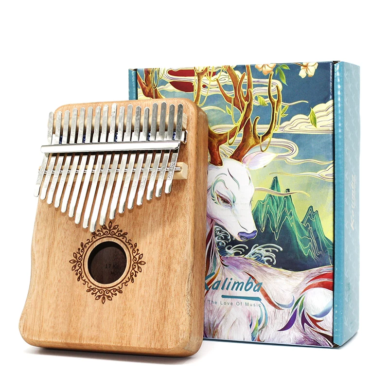 Калимба 17 клавиш пальцевое пианино корпус из красного дерева музыкальный