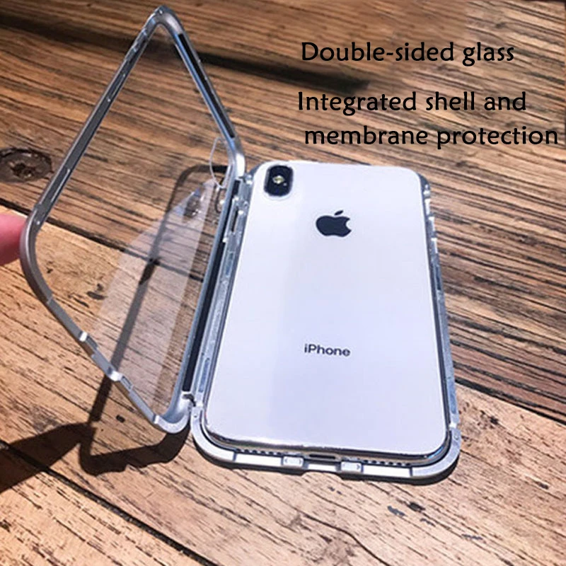 Стеклянный Магнитный чехол для телефона iphone 11 pro max ударопрочный защитный xs Max 8plus