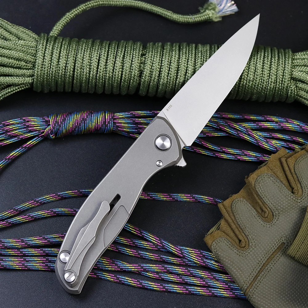 Green thorn Flipper F95 K110 стальной Nudist титановая ручка карманный складной нож для кемпинга